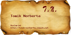 Tomik Norberta névjegykártya